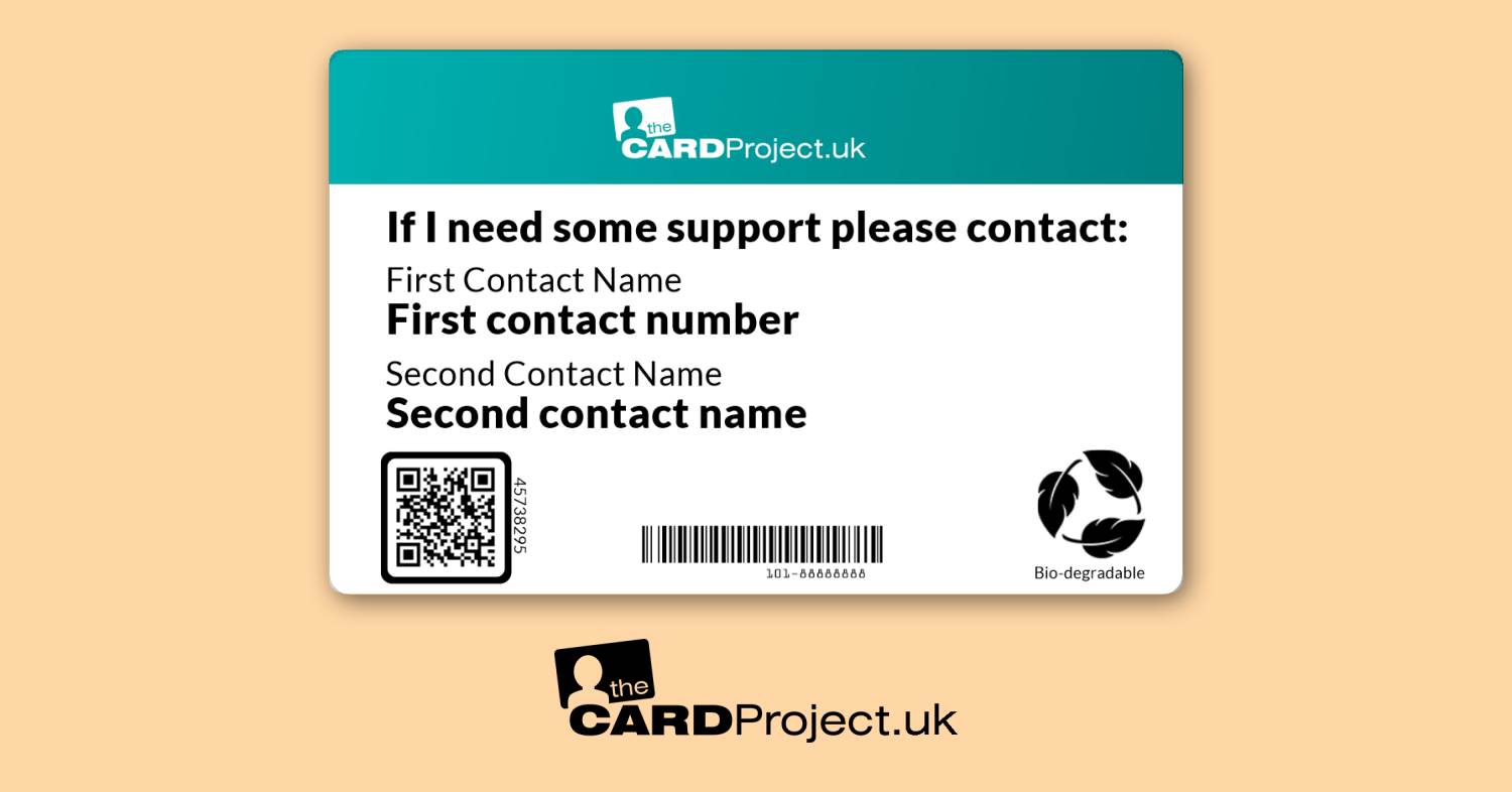 Tourettes Awareness Photo Medical ID Tic Alert Card  (REAR)